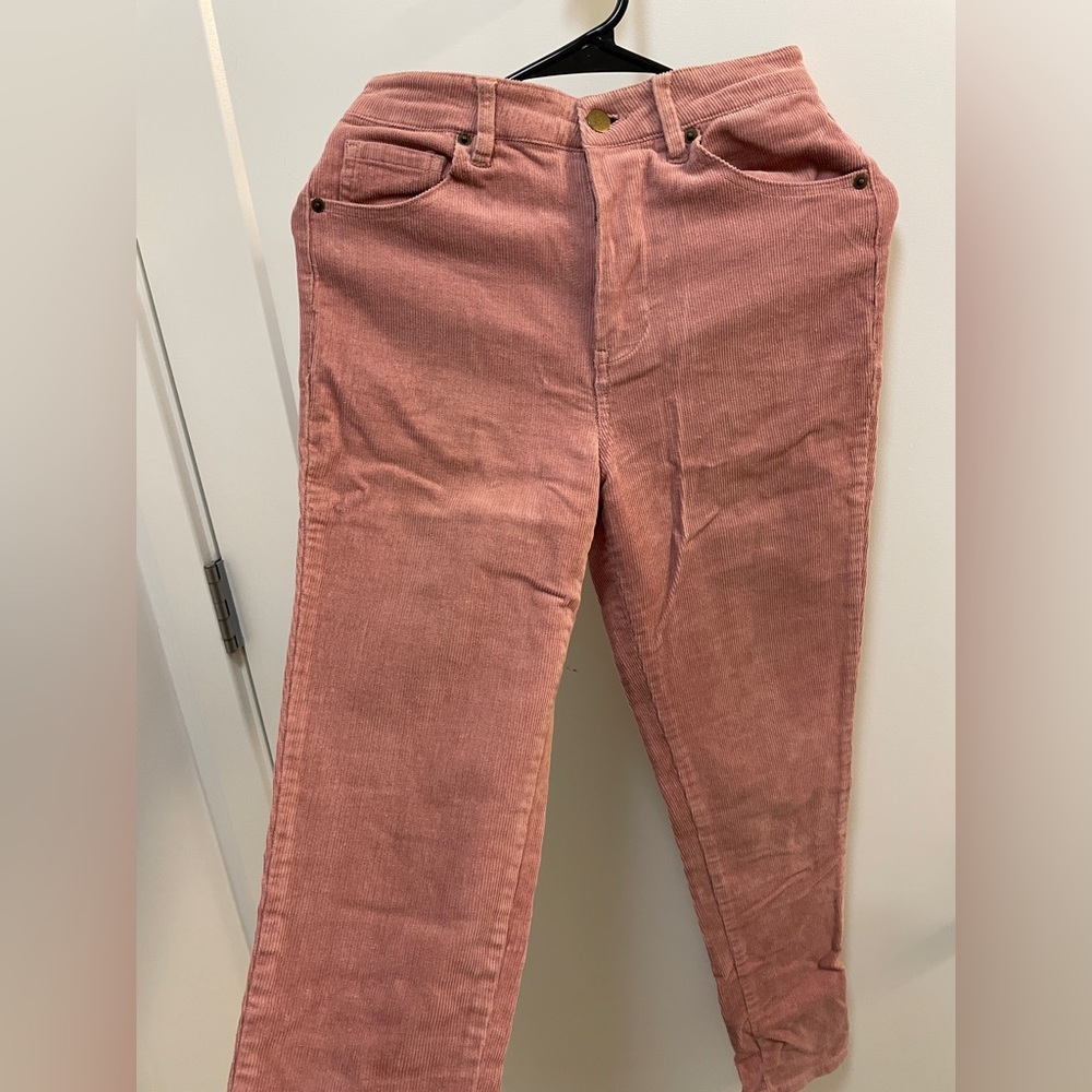 Pink corduroy skinny jeans